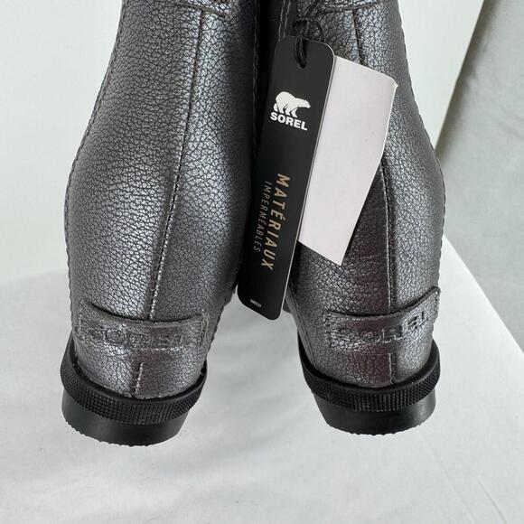 Sorel Boots Women’s 8 silver leather wedge sherpa joan of arctic snow winter - Picture 6 of 8